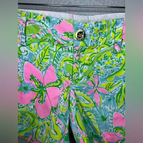Lilly Pulitzer Callahan Shorts Size 2 – Pink Floral Tropical Print - Picture 3 of 12
